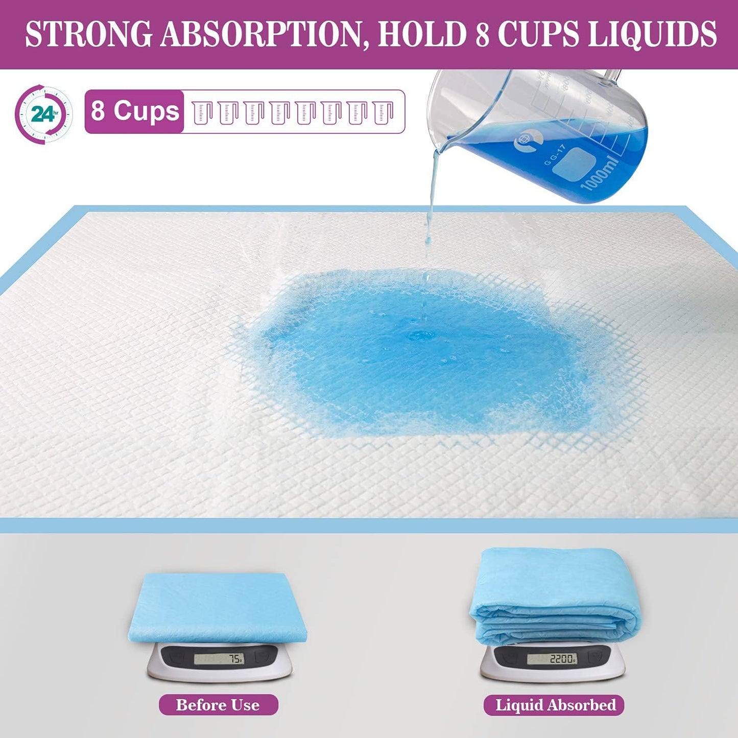 IMMCUTE Large Dog Pee Pads 28"x30"-30 Count | Large Puppy Pee Training Pads Super Absorbent & Leak-Proof | Disposable Pet Piddle and Potty Pads for Puppies | Dogs | Doggie| Cats | Rabbits