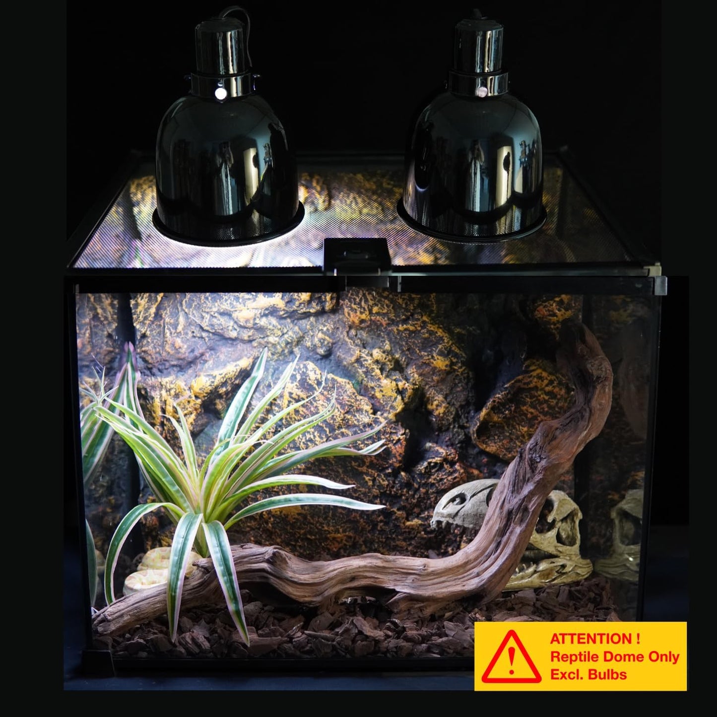 Reptile Light Fixture, 2-Pack 5.5'' Deep Dome for Reptile Light/Heat Lamp/UVB Light, Dual Heat Lamp Holder Fixtures