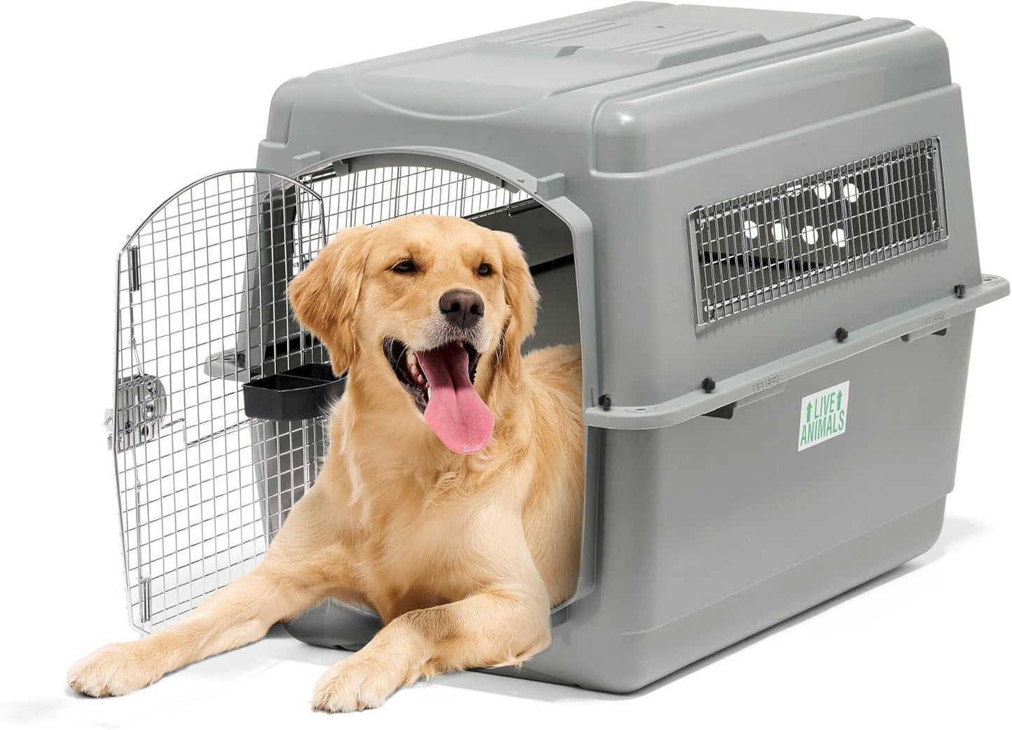 Petmate Sky Kennel - For Air and Travel, Airline Compliant Dog Crate for Pets up 70-90 lbs, Heavy Duty Dog Kennel, Made in the USA- 40 Inches