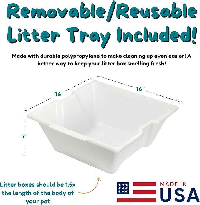 Good Pet Stuff Hidden Litter Box Planter, Decorative Cat Litter Enclosure with Carbon Filter, Artificial Plant, Easy Clean, Indoor Design, Courtyard Square Style, Essentials Kit, White Birch