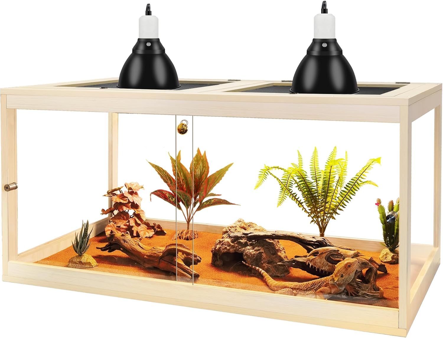 Prolee Reptile Terrarium Tank 60 Gallon Maximum, Lizard Tank Bearded Dragon Tank with Metal Mesh Roof Door, Snake Tank with Lock Design, 40" Length - FurryFun