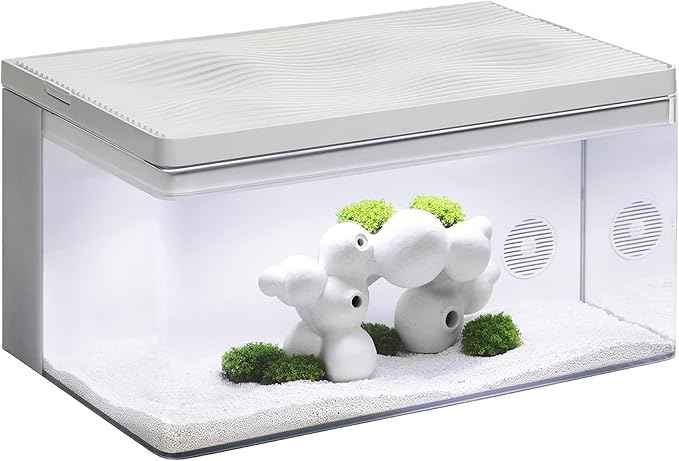 Harmony Aquarium Tank by Clairnara – All-in-One 8 Gallon Freshwater Fish Tank with LED Light, Quiet Pump, and Patented Filtration – iF Design Award Winner