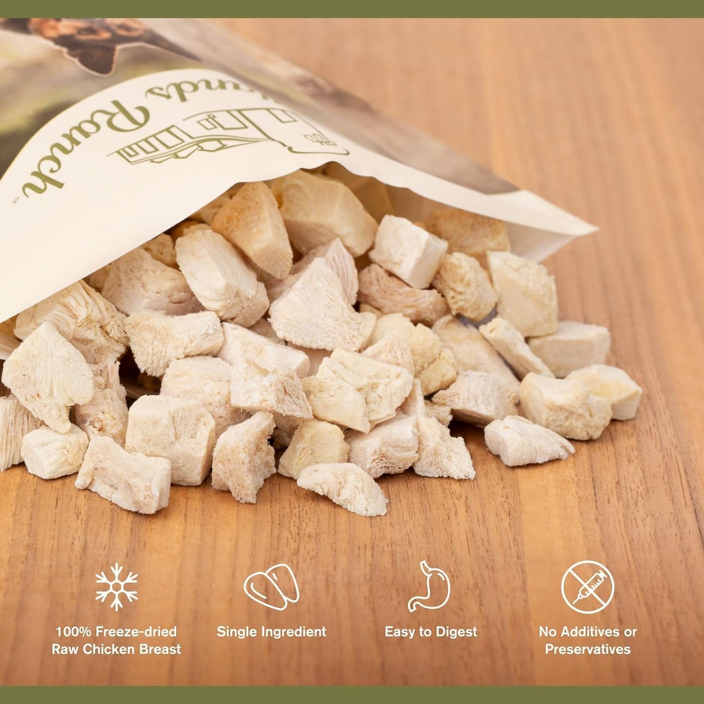 BADLANDS RANCH - Superfood Bite, Freeze-Dried Raw Dog Treats - Protein Rich, Train & Reward, Traceable Single Ingredient by Katherine Heigl (4 Ounce (Pack of 4) Chicken Breast)