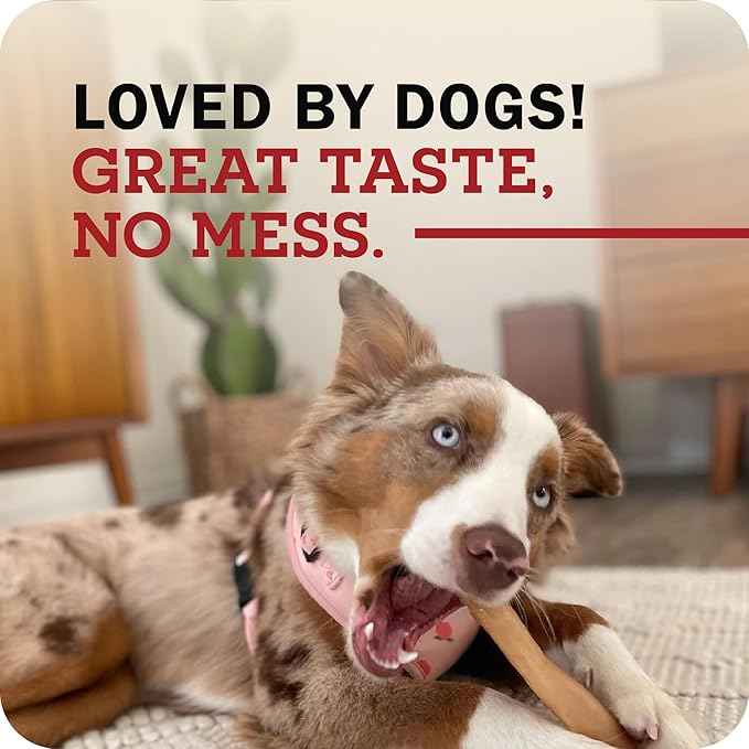 Beef Collagen Sticks - Long Lasting Chews. Bully Sticks Alternative, High Protein Dental Treats with Natural Collagen for Dogs. Supports Joint, Skin & Coat Health