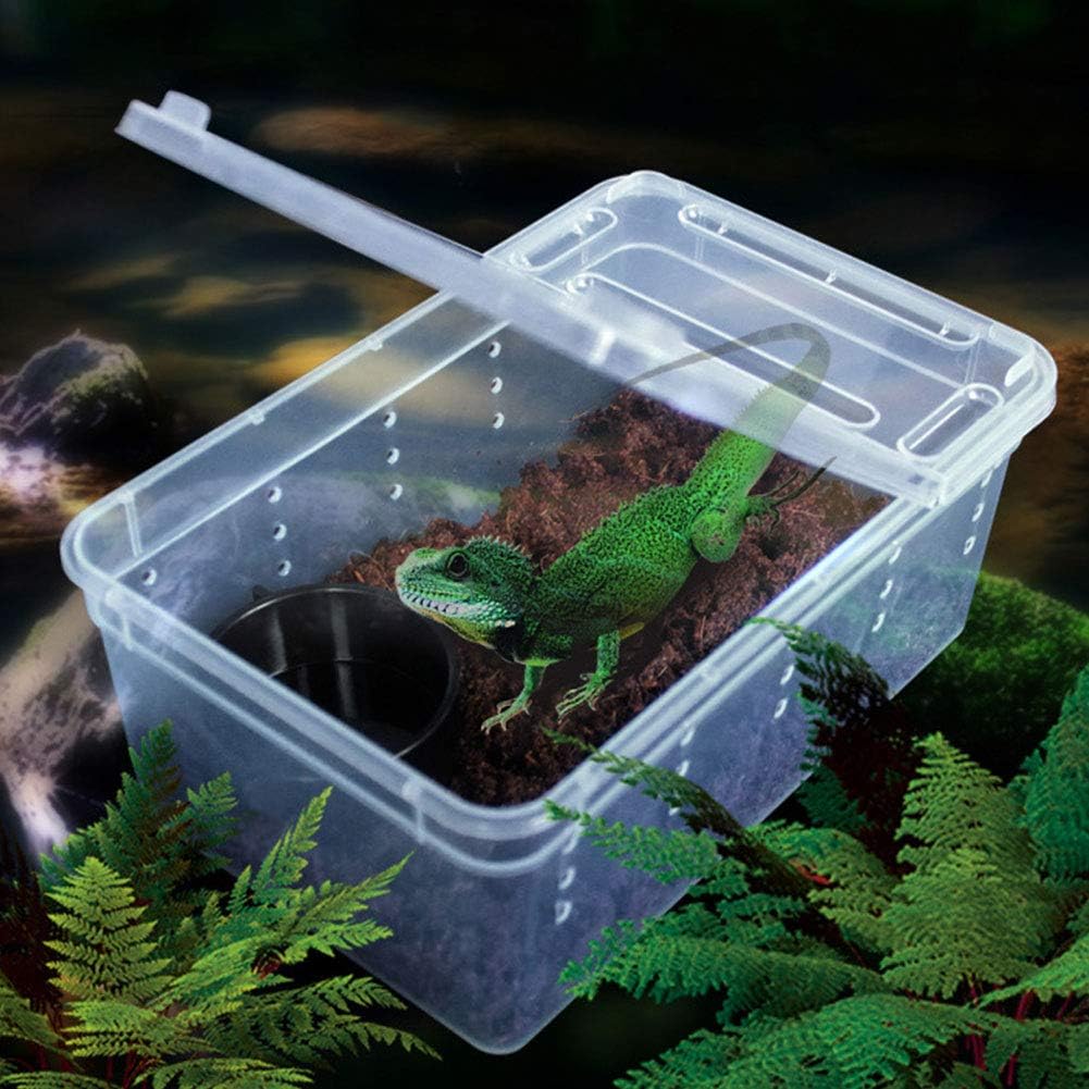 OMEM Portable Reptile Terrarium Habitat for Mini Pet Houses Breathable Holes Stackable Container (XS) - FurryFun