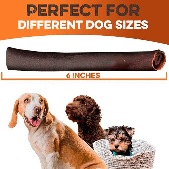 BRUTUS & BARNABY Beef Collagen Sticks for Dogs-Great Long Lasting Chew for All Dog Breeds-Odor Free, With Naturally Occurring Glucosamine & Chondroitin for Joint Health-Great for Any Dog Size(5 Count)