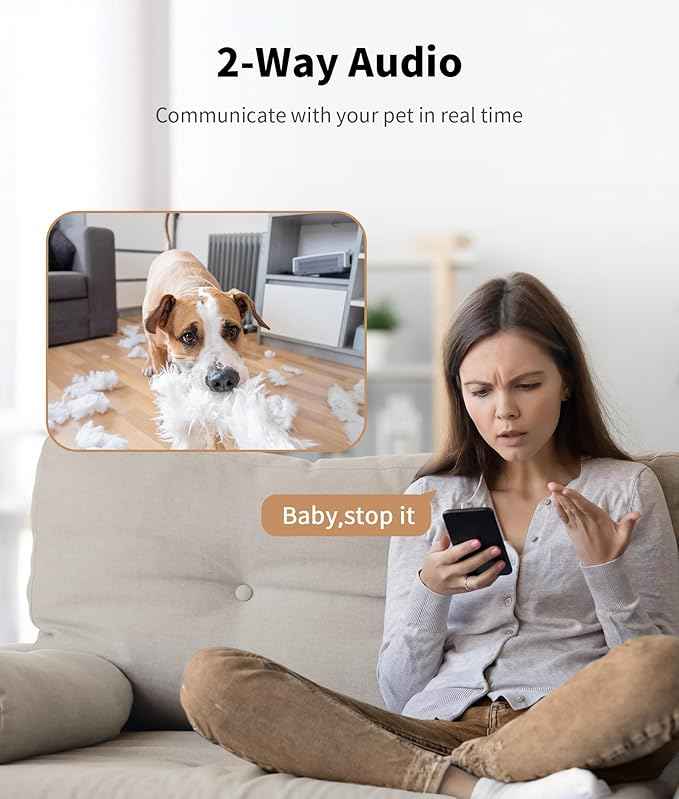 2K Pet Camera Treat Dispenser, 360°View Dog Camera with Phone App, 5G&2.4G WiFi 2-Way Talk Pet Cam Indoor for Cats Remote Treat Tossing, Motion Alerts, Auto Tracking