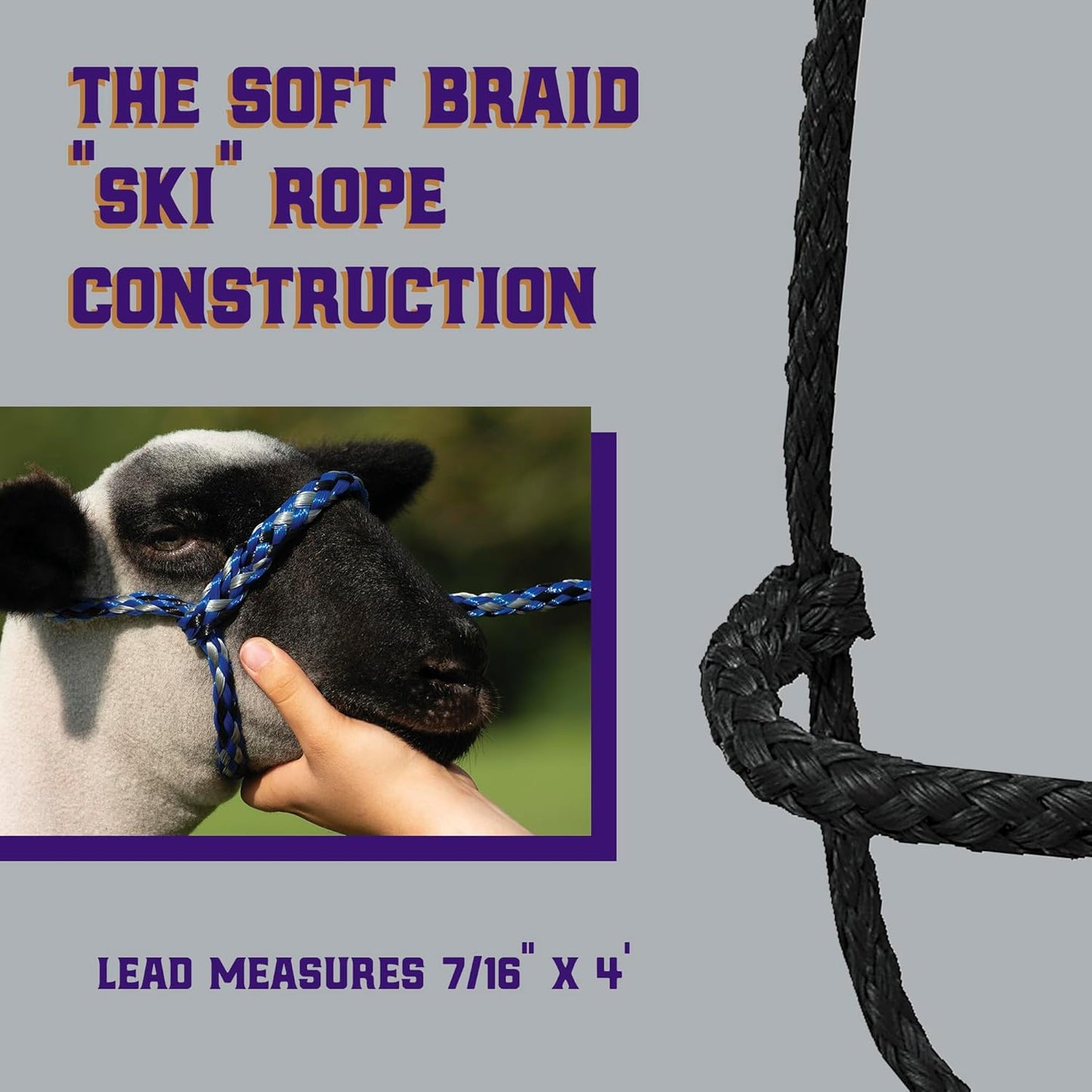 Weaver Leather Livestock Poly Rope Sheep Halter, Black