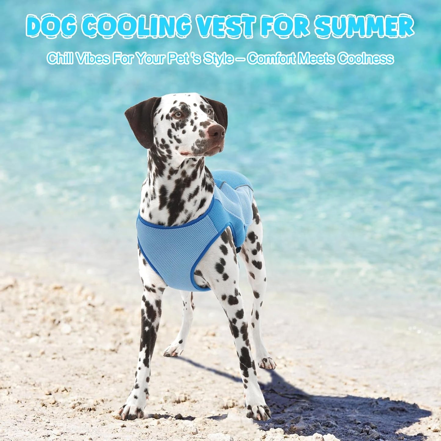 ROZKITCH Dog Cooling Vest, 2-Layer Lightweight Breathable Mesh Performance, Full Coverage Adjustable Buckle Fit Dog Jacket for Large Dogs 2XL