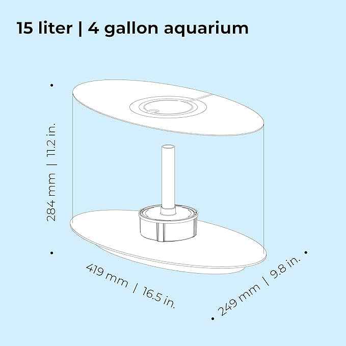 biOrb Loop 15 Acrylic 4-Gallon Aquarium with White LED Lights Modern Compact Tank for Tabletop or Desktop Display, White-Trimmed Tank