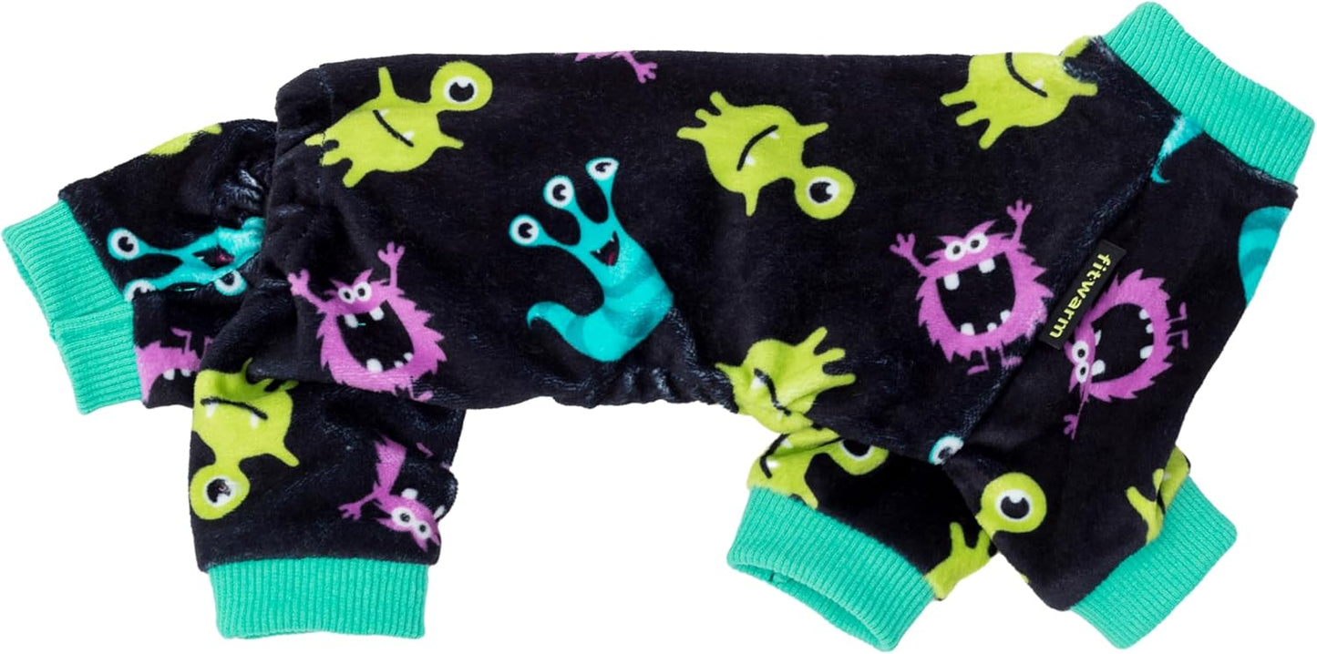 Fitwarm Cute Monster Halloween Dog Pajamas, Funny Costumes for Small Dogs Boy Girl, Festive Pet Clothes, Green, Purple, Black, Large
