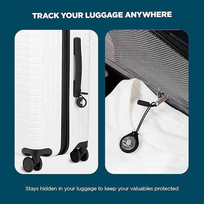 Case-Mate AirTag Holder - AirTag Keychain with Rugged Strap - Easy to Use, Protective, Durable Hard Shell Air Tag Case for Dog Collar, Cat Collar, Keys, Luggage, Backpack, Purses - 4 Pack, Black