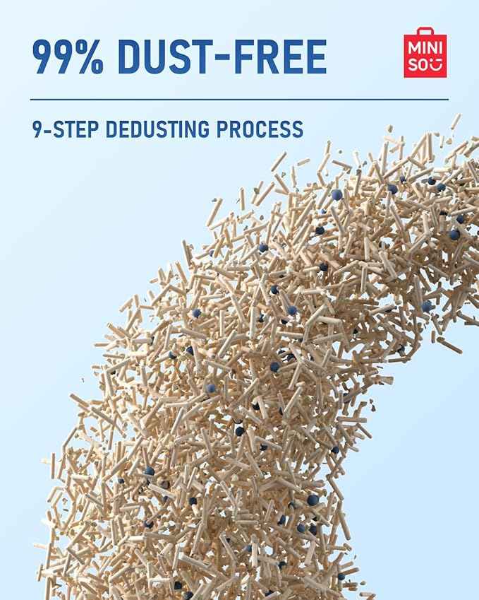 MINISO Clumping Cat Litter, Tofu+Bentonite+Cassava, Odor Control, Rapid Clumping, Water Absorbent and Toilet Flushable, Multi-Cat, Original Style, 15.8lb (2 Pack of 7.9lb Bags)