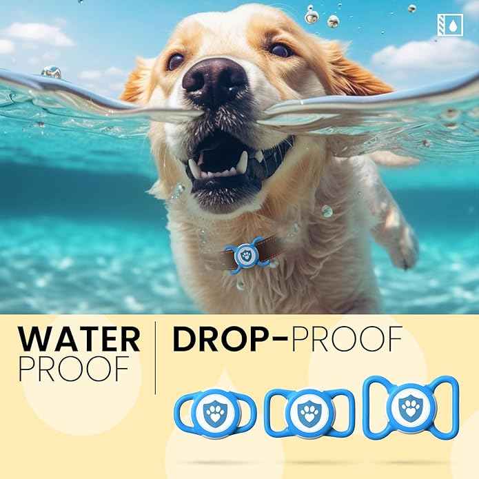 Waterproof AirTag Dog Collar Holder for Apple AirTag QR Code