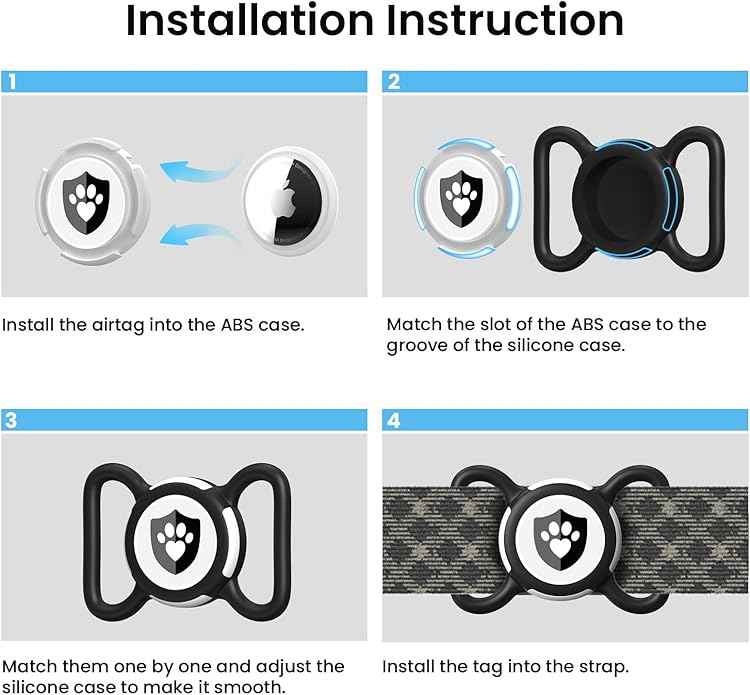 Waterproof AirTag Dog Collar Holder for Apple AirTag QR Code