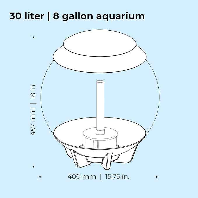 biOrb Halo 30 Acrylic 8-Gallon Aquarium with Multi-Color Remote-Controlled LED Lights Modern Tank for Tabletop Display, White