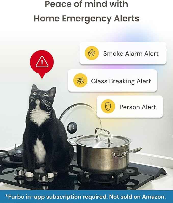 Furbo 360° Cat Camera [Subscription Required] Unlock w/Paid Plan: Home Security & Pet Safety Alerts, Rotating Treat Toss w/ 2-Way Speaker, Smart Cam w/Phone App (Low Risk, 3mo Min. Cancel Anytime)