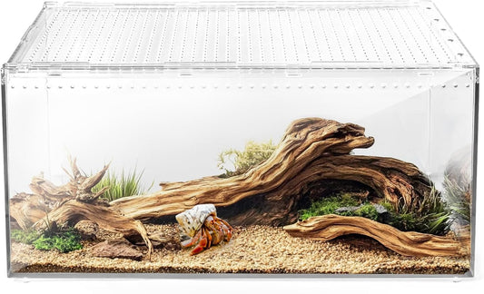 AZV Reptile Terrarium Tank,Versatile Enclosure for Leopard Crested Gecko,Lizard Cage,Spider Starter Kit,Hermit Crab Habitat,Tarantula Cribs,Perfect Aquarium for Snake,Frogs,Snails,Insects,Small Pets - FurryFun