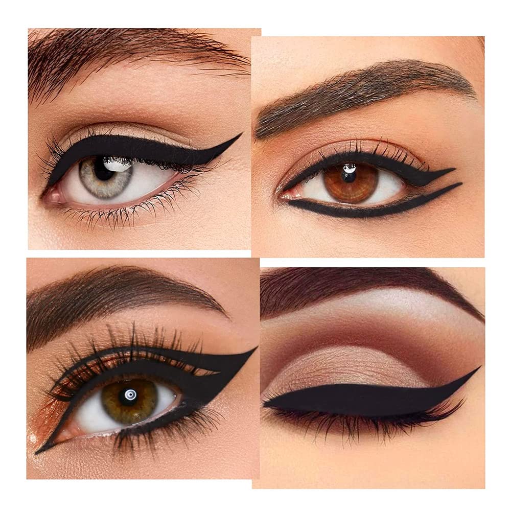 evpct 2Pcs Natural Black Eyeliner Cream Gel Eyeliner Pencil, Black Eye Liner Pencils for Older Women, Waterproof Eyeliners Pencil for Witch Halloween Goth Make up set, Eyeshadow Palette lapiz de ojos