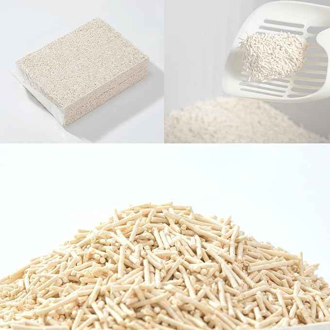 Tofu Cat Litter 11.2LB(5.6lb×2bag) Clumping, 100% Natural Raw Materials, Clumping,Flushable,Ultra Absorbent and Fast Drying,Solubility in Water,Really Dust-Free,Less Scattering
