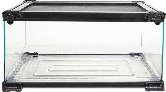 Zilla QuickBuild Reptile 10 Gallon Glass Terrarium Habitat with Bedding Tray For Geckos, Snakes, Lizards, Frogs, Turtles, and Tortoises, 20" x 12" x 10" - FurryFun