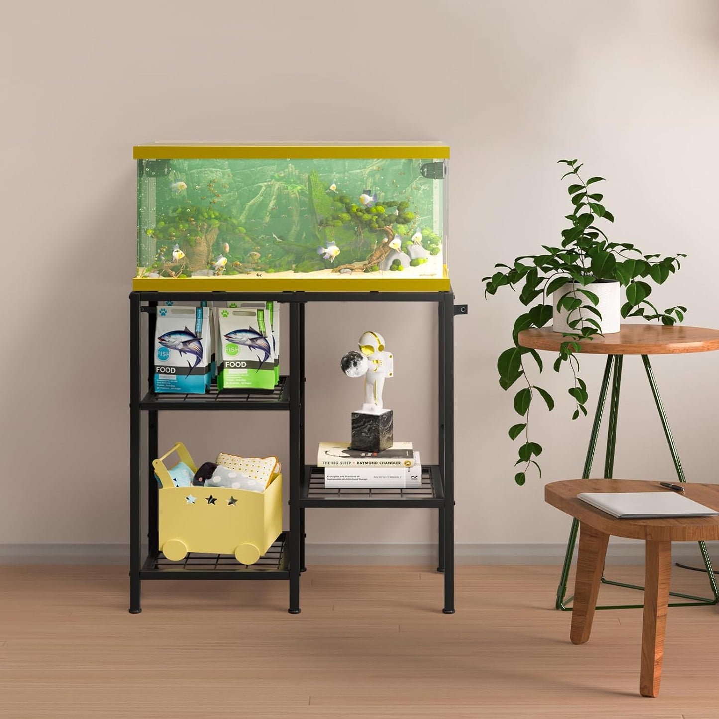CADUKE Aquarium Stand 20 Gallon, Metal Fish Tank Stand, Aquarium Rack Stand for Fish Tank Accessories , 3 Tier Turtle Reptile Terrarium Stand for Living Room Office