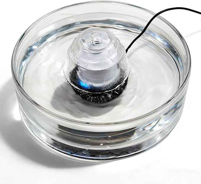 Glass Cat and Dog Water Fountain 90oz/2.7L, Automatic Pet Water Dispenser with Quiet Pump, Drinking Fountain for Cats and Small Dogs, Easy to Clean