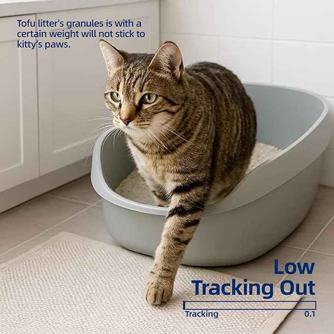 OPET Tofu Cat Litter 100% Natural Pea Fiber & Corn Starch, Ultra-Fast 3s Clumping, 99.9% Dust-Free & Low Tracking, Flushable Eco-Friendly Kitty Litter for Indoor Multi-Cat Households 17lb