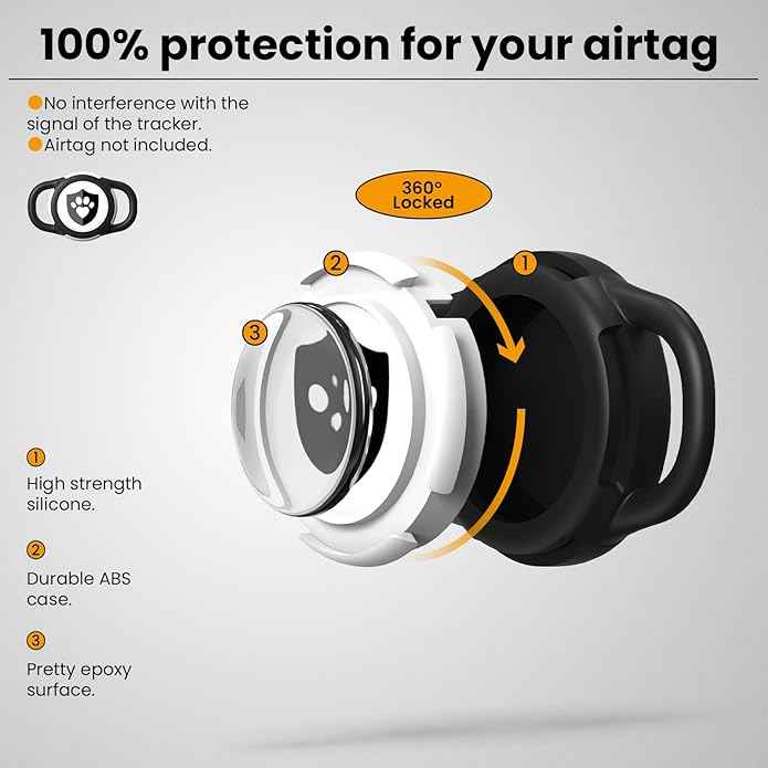 Waterproof AirTag Dog Collar Holder for Apple AirTag QR Code