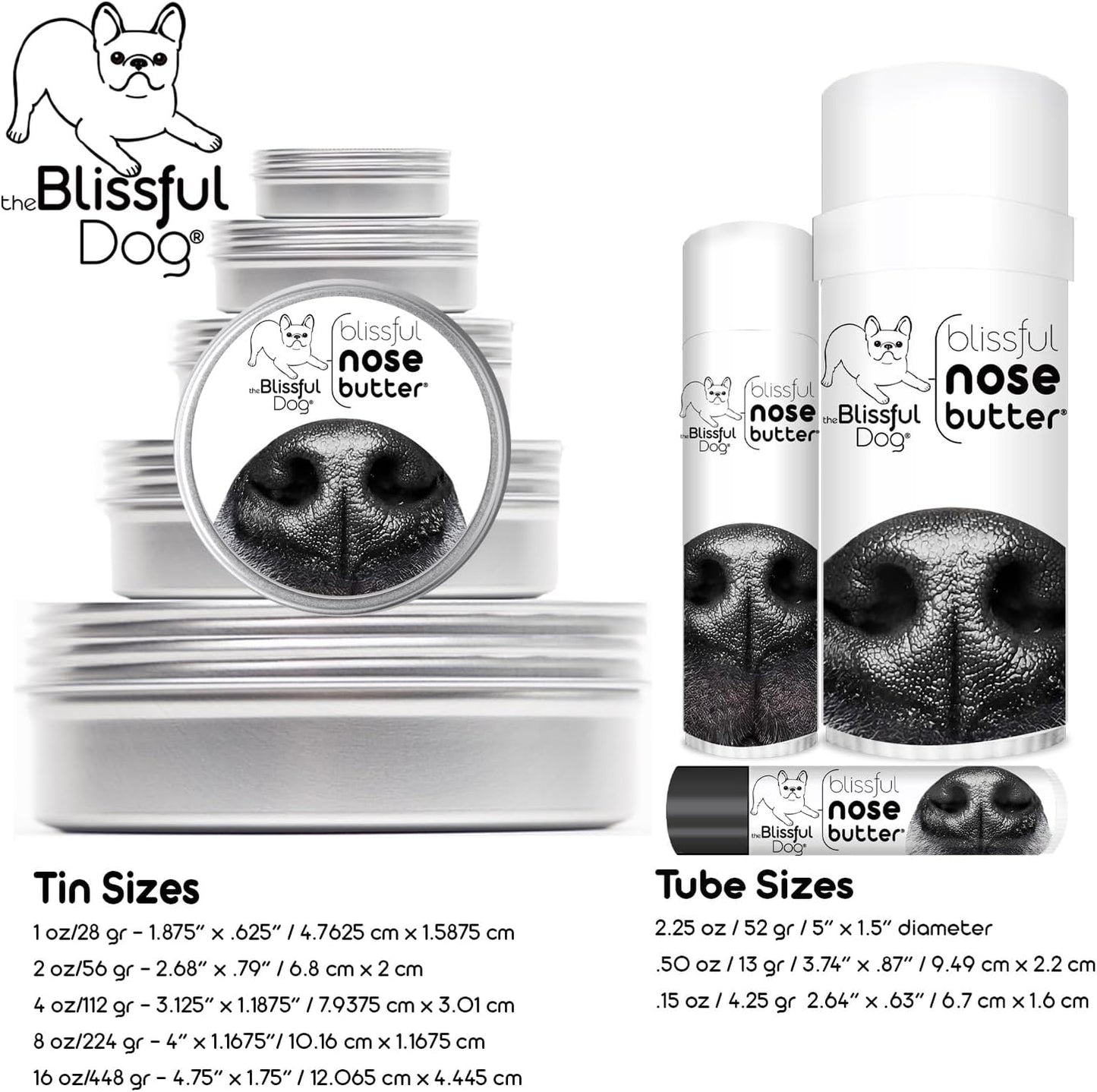 The Blissful Dog Tibetan Spaniel Nose Butter for Dry, Cracked Skin, Lick-Safe Dog Nose Balm with Moisturizing Shea Butter, Almond, Olive, and Essential Oils, Pet Supplies, Uncented, 8 oz.