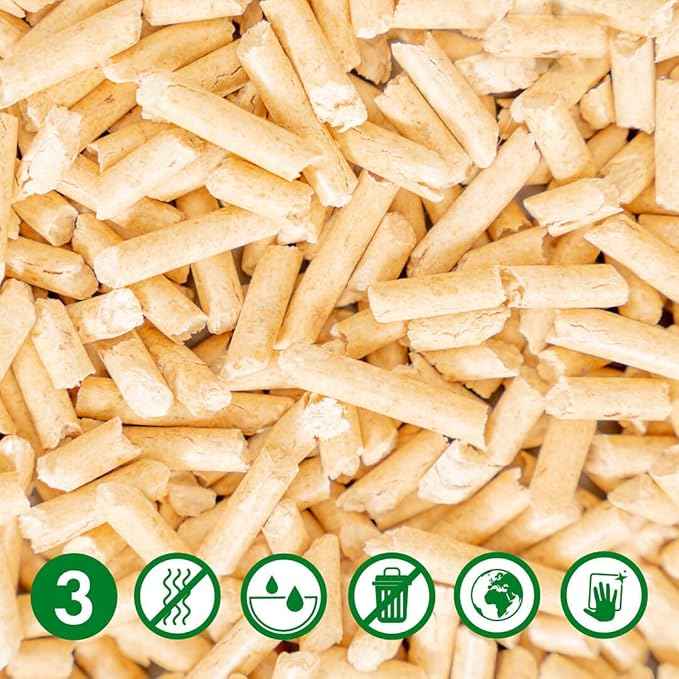 Omlet Premium Pine Cat Litter | Fresh Scent & 100% Biodegradable | Absorbent and Sustainable | Excellent Odour Control and High Absorbency | No. 3 - Pine - 11 lbs.