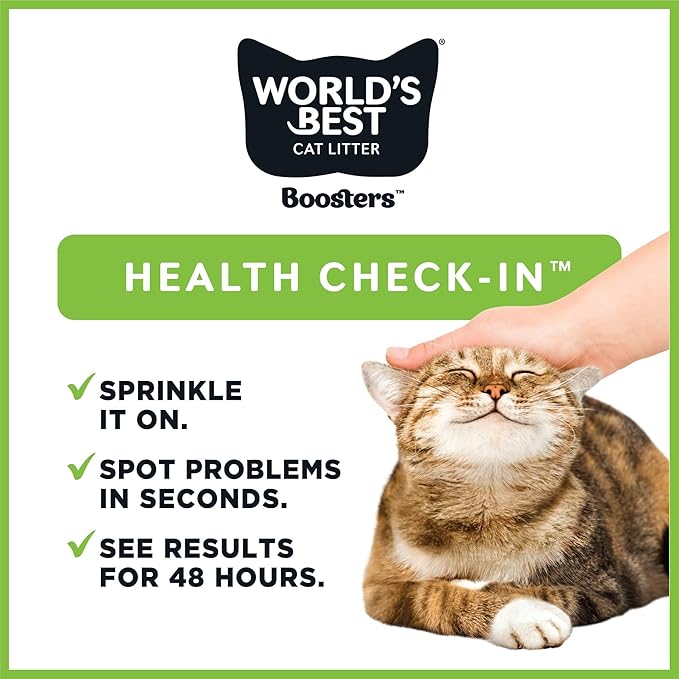 WORLD'S BEST CAT LITTER® Boosters™ Health Check-in™ | Cat Litter Additive for Health Monitoring | UTI Monitoring and Detection with Color Changing Indicator | Vet Approved | Single Packet, 12g