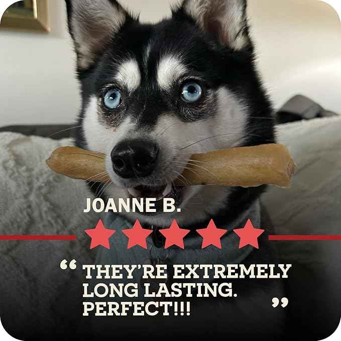 Beef Collagen Sticks for Dogs, Long Lasting Collagen Chews for Dogs. Bully Sticks Alternative High Protein Dental Treats w/Natural Collagen for Dogs Supports Joint, Skin & Coat Health
