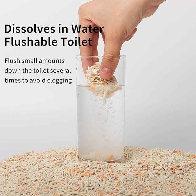 Flushable Tofu Cat Litter, Vanilla Scented – 2.5kg Bag, 100% Natural Plant-Based, Dust-Free, Fast Clumping, Odor Control, Low Tracking, Tofu Litter for Cats