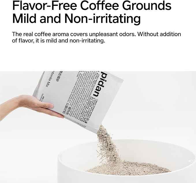 pidan Tofu Cat Litter with Recycled Coffee Grounds,Clumping,Flushable,Ultra Absorbent and Fast Drying, 100% Natural Ingredients Litter,Really Dust-Free,Less Scattering (2 Packs)