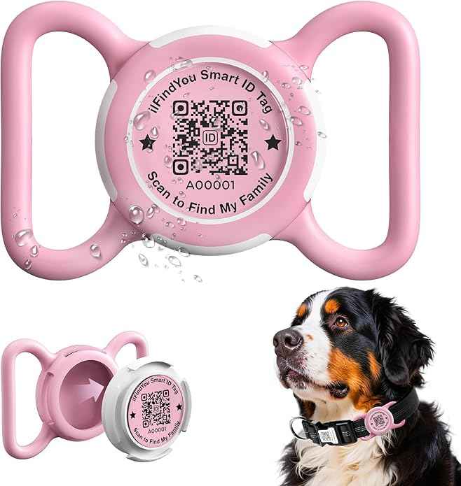 Waterproof AirTag Dog Collar Holder for Apple AirTag QR Code