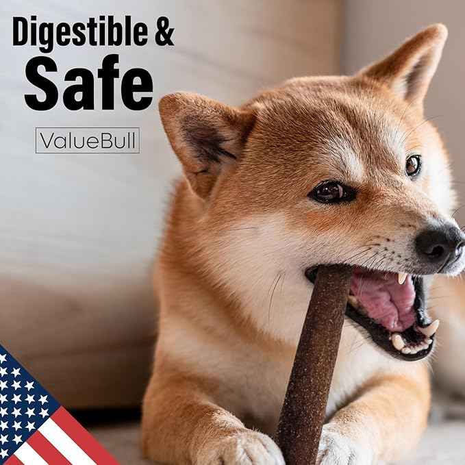 ValueBull USA Collagen Sticks for Dogs, 12 Inch Jumbo Chews, Natural Long-Lasting Dog Treats, 100 Count Bulk Pack - Promotes Joint, Skin & Coat Health with Glucosamine and Chondroitin