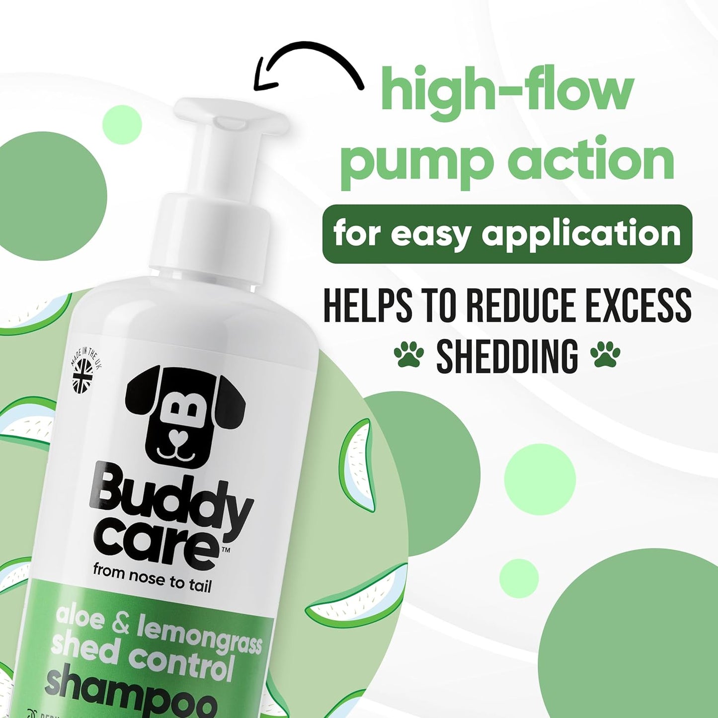 Shed Control Dog Shampoo Aloe & Lemongrass Scented | with Aloe Vera and Pro Vitamin B5 (50.72oz)