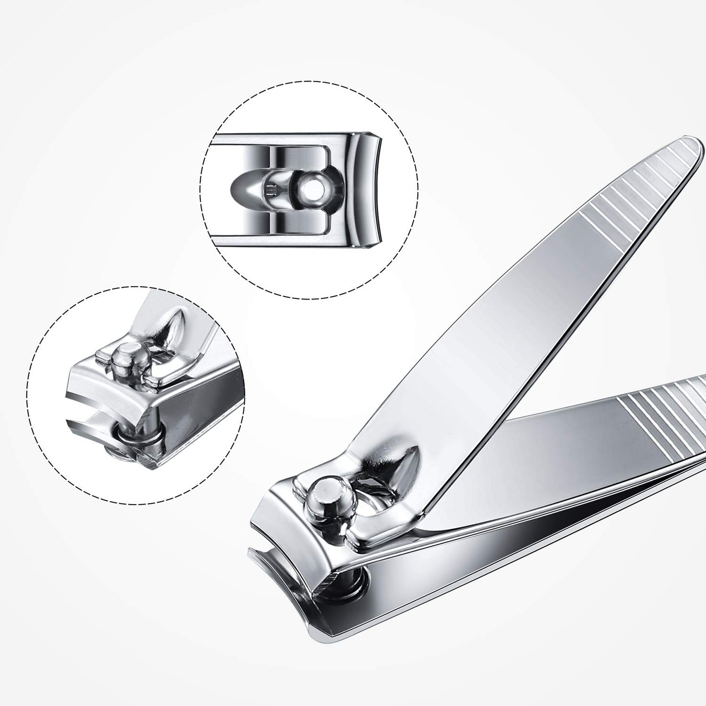 Mudder 100 Pieces Nail Clippers Set Bulk for Men Women Ultra Sharp Stainless Steel Fingernail and Toenail Clippers Flat Portable Travel Fingernails Sturdy Trimmer Pointed Pedicure Manicure Care Tool