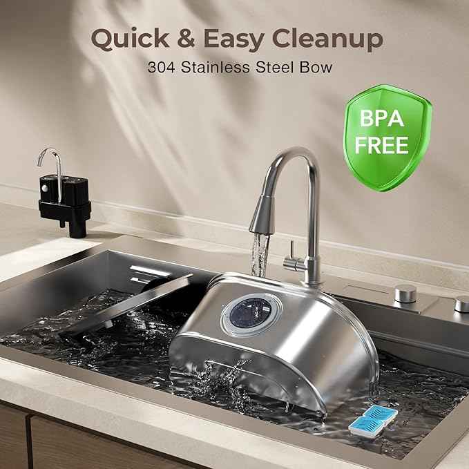 PEKTACO Wireless Cat Water Fountain Stainless Steel, 108oz/3.2L Cordless Battery Operated Pet Water Fountain for Cats Indoor with Quiet Pump, Easy Clean, BPA-Free(3 Filters)