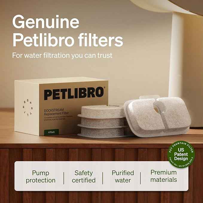 PETLIBRO 6 Packs Replacement Filters for Dockstream Cat Water Fountain PLWF105/PLWF115/PLWF106/PLWF116/PLWF005, 3 Months Set of Replacement Filters for Ultra Quiet Pet Water Fountain