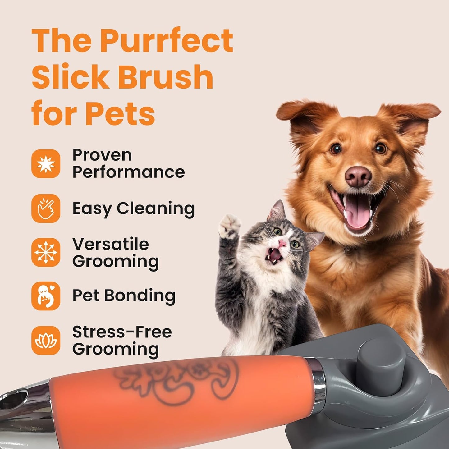GoPets Pet Grooming Kit Bundle With 2 Sided Dematting Comb and Deshedding Rake + Professional Self-Cleaning Slicker Brush for Dogs and Cats
