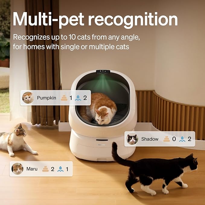 PETLIBRO Luma Automatic Cat Litter Box AI-Camera Waste Analysis, Auto Odor-Control Self Cleaning Cat Litter Box with Multi-Cats Recognition, Smart App Usage Tracking, Safety Sensors and Large Open Top