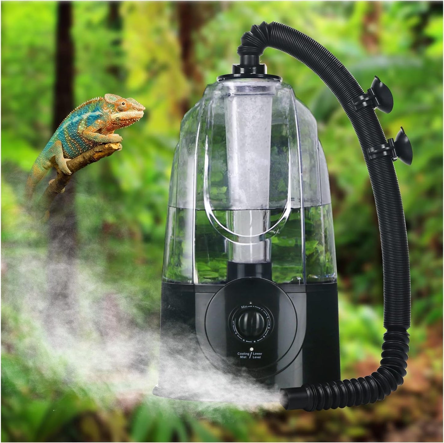 Coospider 3.8L Reptile Fogger Mister, Quiet Reptile Humidifier for Reptiles Tank, Terrarium Humidifiers with Extended Tube, Automatic Reptile Misting System for Reptiles Amphibians Herps Vivarium - FurryFun