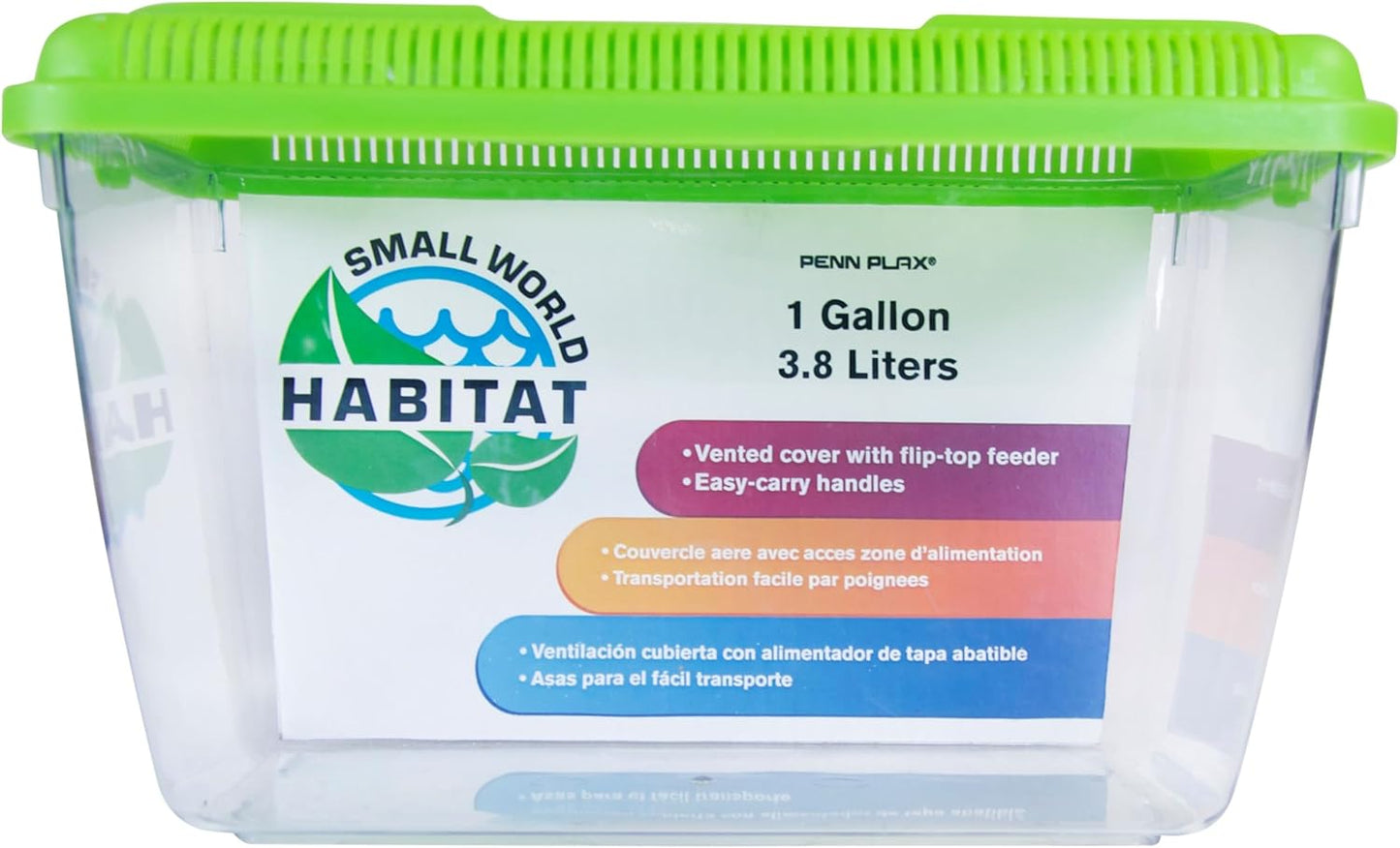 Penn-Plax Small World Habitat – Portable Clear and Transparent Plastic Tank – Excellent for Small Critters and Creatures – Easy to Clean & Handle – 1 Gallon, 10"L x 5.43"W x 6.26"H - FurryFun