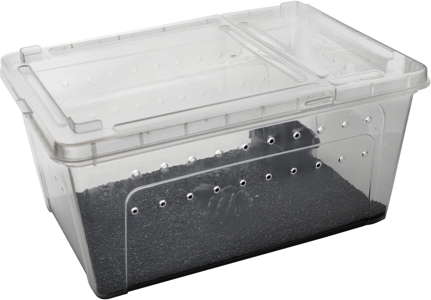 OMEM Portable Reptile Terrarium Habitat for Mini Pet Houses Breathable Holes Stackable Container (L) - FurryFun