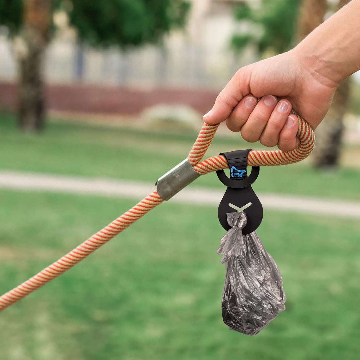 PuppyDoggy Dog Poop Bag Holder for Leash Waste Bag Carrier Dog Poop Bag Dispenser for Walking Running Bicycle Accessory 4 Pieces (Black + Green)