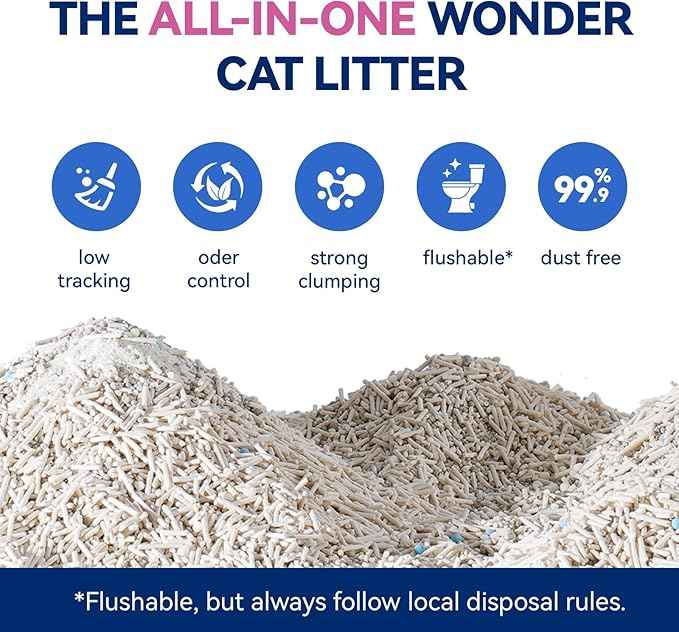 OPET Mixed Tofu Cat Litter -Strong Clumping Litter, Mixed Tofu and Bentonite, 99.9% Dust Free and Flushable Cat Litter, Natural Sustainable Ingredients Odor Control, Low Tracking