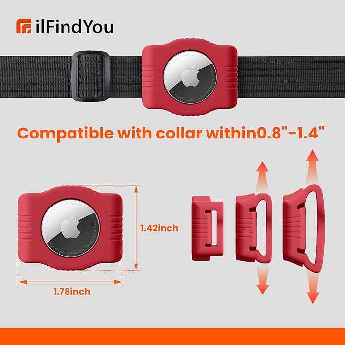 Waterproof AirTag Dog Collar Holder for Apple AirTag QR Code