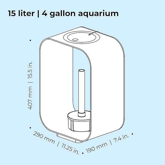 biOrb Life 15 Acrylic 4-Gallon Aquarium with Multi-Color Remote-Controlled LED Lights Modern Compact Tank for Tabletop or Desktop Display, Transparent